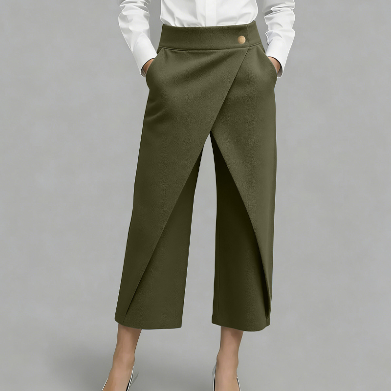 Women's Patchwork Cropped Casual Trousers
