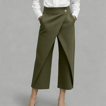 Women's Patchwork Cropped Casual Trousers