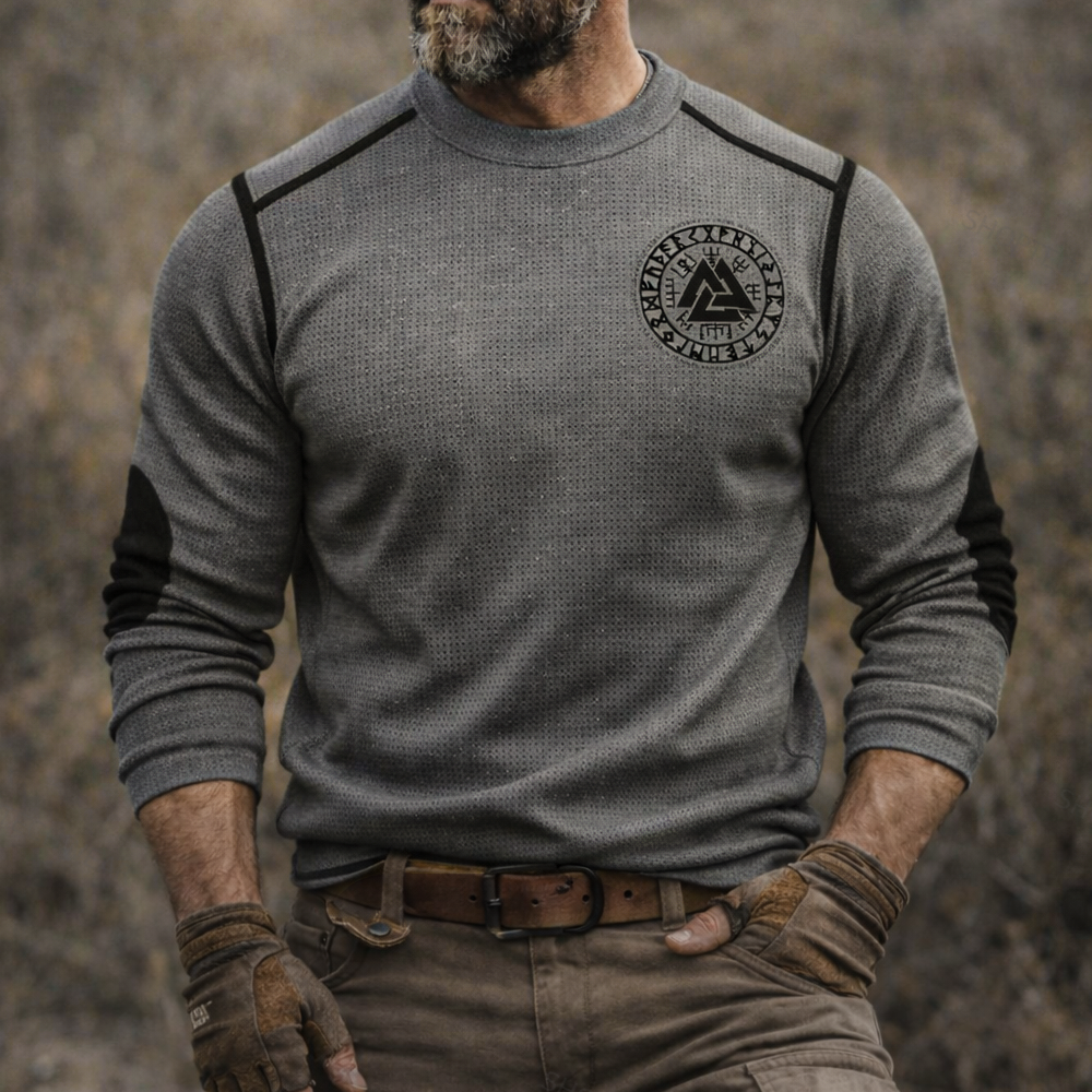 Nordic Viking Vegvísir 3D Print Casual Long-Sleeve Shirt