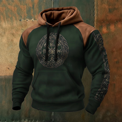 Nordic Viking Style Vegvísir Casual Long-Sleeve Hoodie