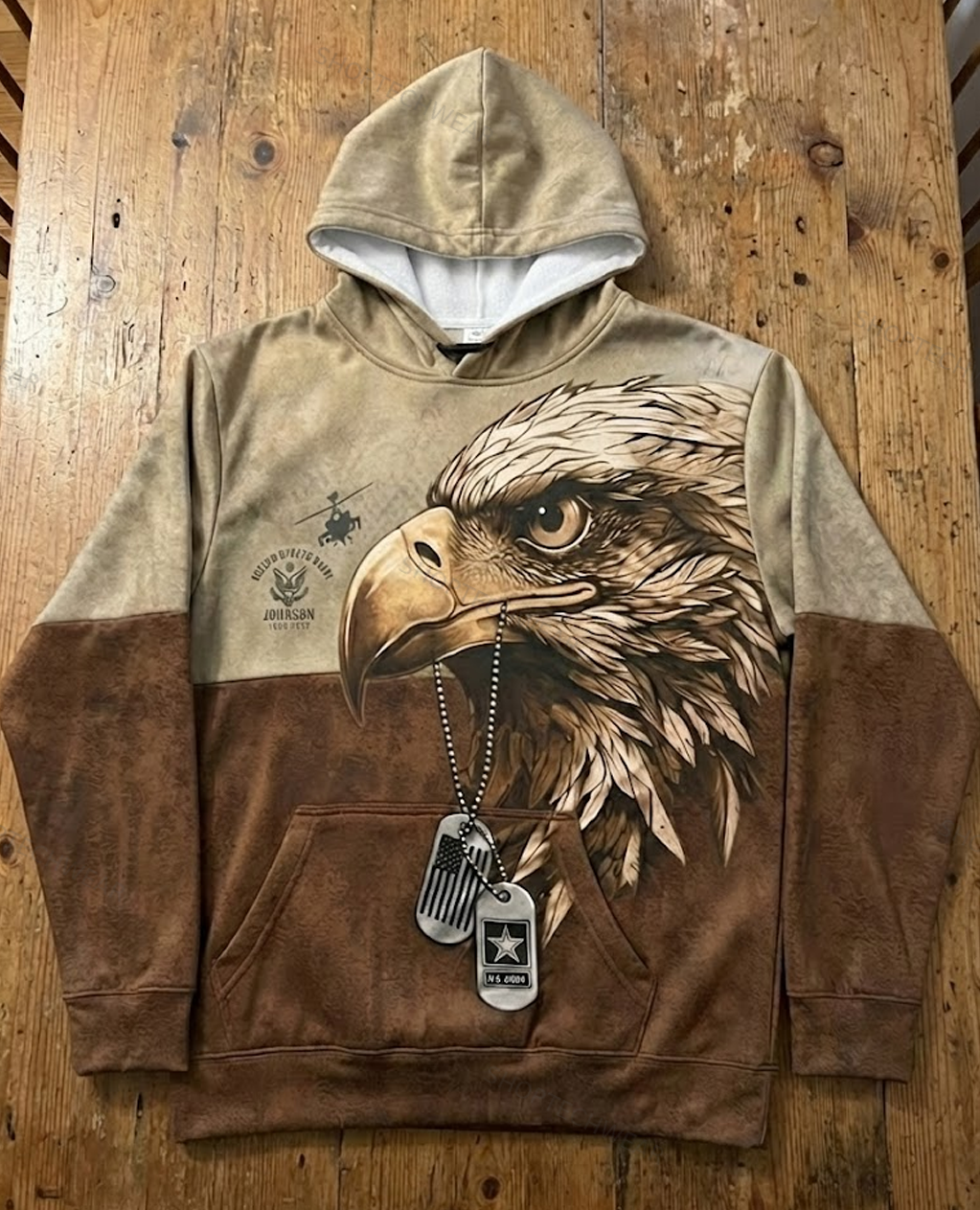 Men's Viking Nordic Two-Tones Eagle Streetwear Hoodie