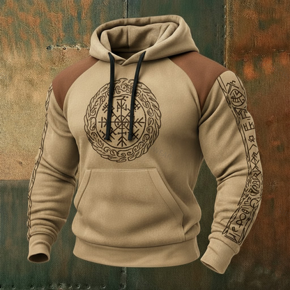 Nordic Viking Style Vegvísir Casual Long-Sleeve Hoodie