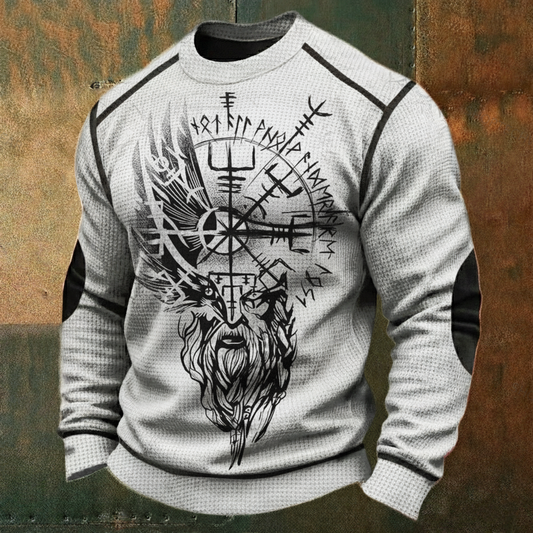 Nordic Warrior Viking Runes Totem 3D Print Casual Long-Sleeve Shirt