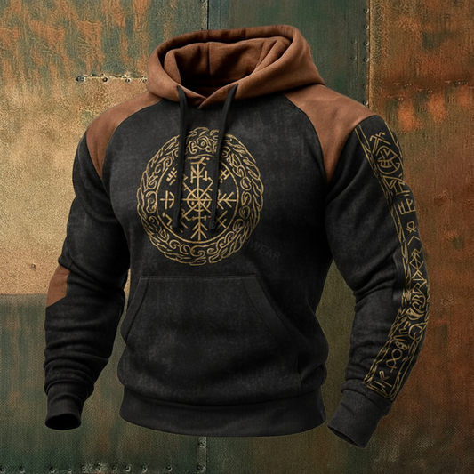 Nordic Viking Style Vegvísir Casual Long-Sleeve Hoodie