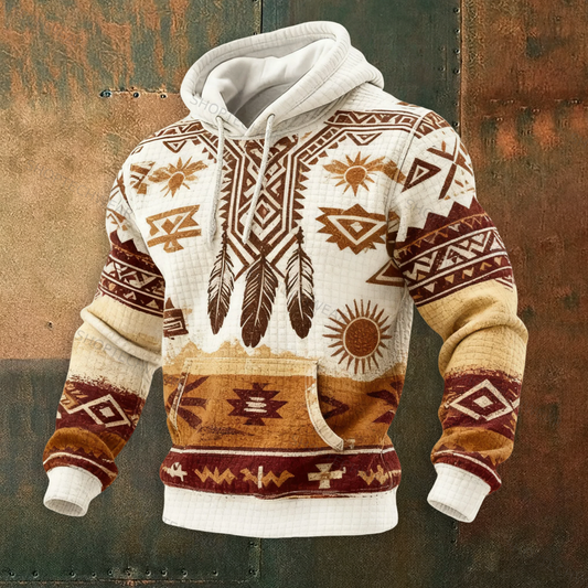 Navajo-Inspired Bohemian Tribal Graphic Print Hoodie