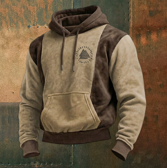 Men's Flannel Viking Two-Tones Valhalla Streetwear Hoodie