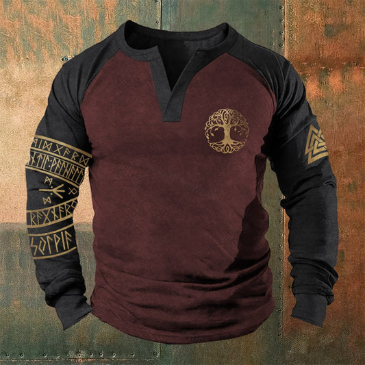 Viking Myth World Tree Totem Armband Printed Casual Base Pullover