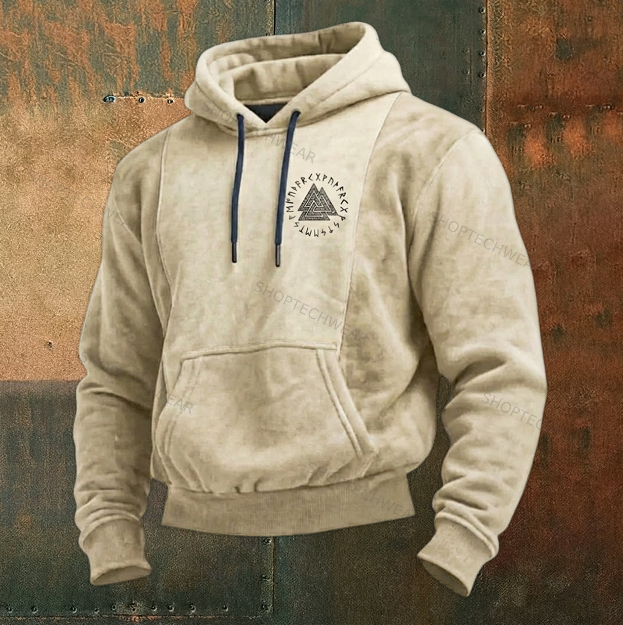 Men's Flannel Viking Two-Tones Valhalla Streetwear Hoodie