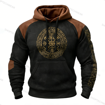Nordic Viking Style Vegvísir Casual Long-Sleeve Hoodie