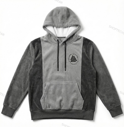 Men's Flannel Viking Nordic Valknut Runes Graphic Streetwear Hoodie