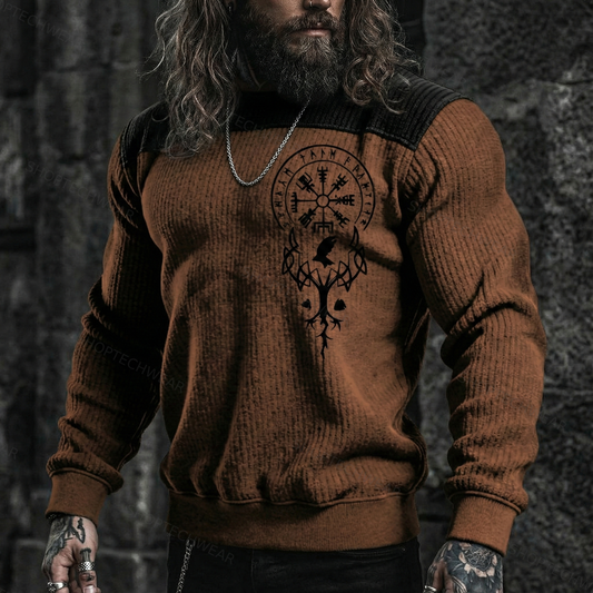 Viking Classic Totem Vintage Graphic Ribbed Pullover