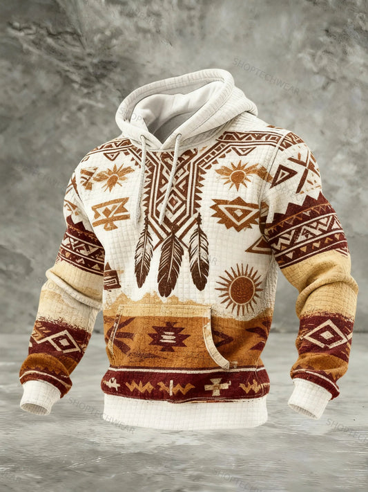 Navajo-Inspired Bohemian Tribal Graphic Print Hoodie