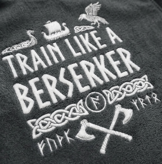 Men's Flannel Viking Two-Tones Train Like A Berserker Streetwear Hoodie