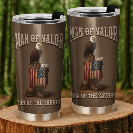 Son Of The Savior Personalized Stainless Steel Tumbler, Custom Name