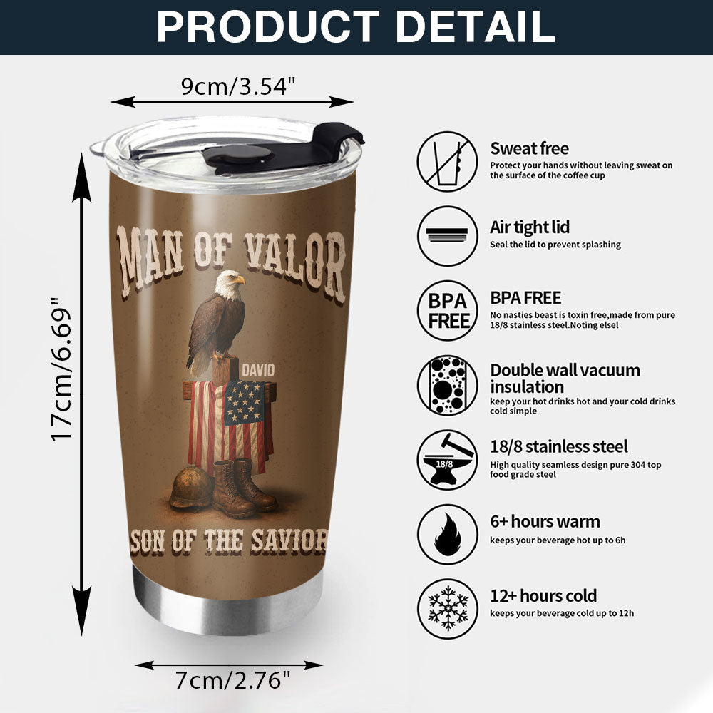 Son Of The Savior Personalized Stainless Steel Tumbler, Custom Name