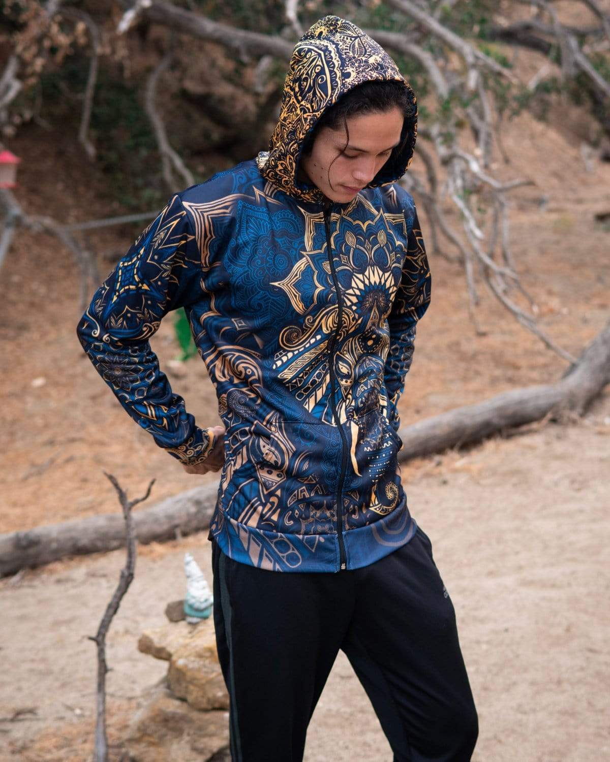 Elephant Mandala Zip Hoodie