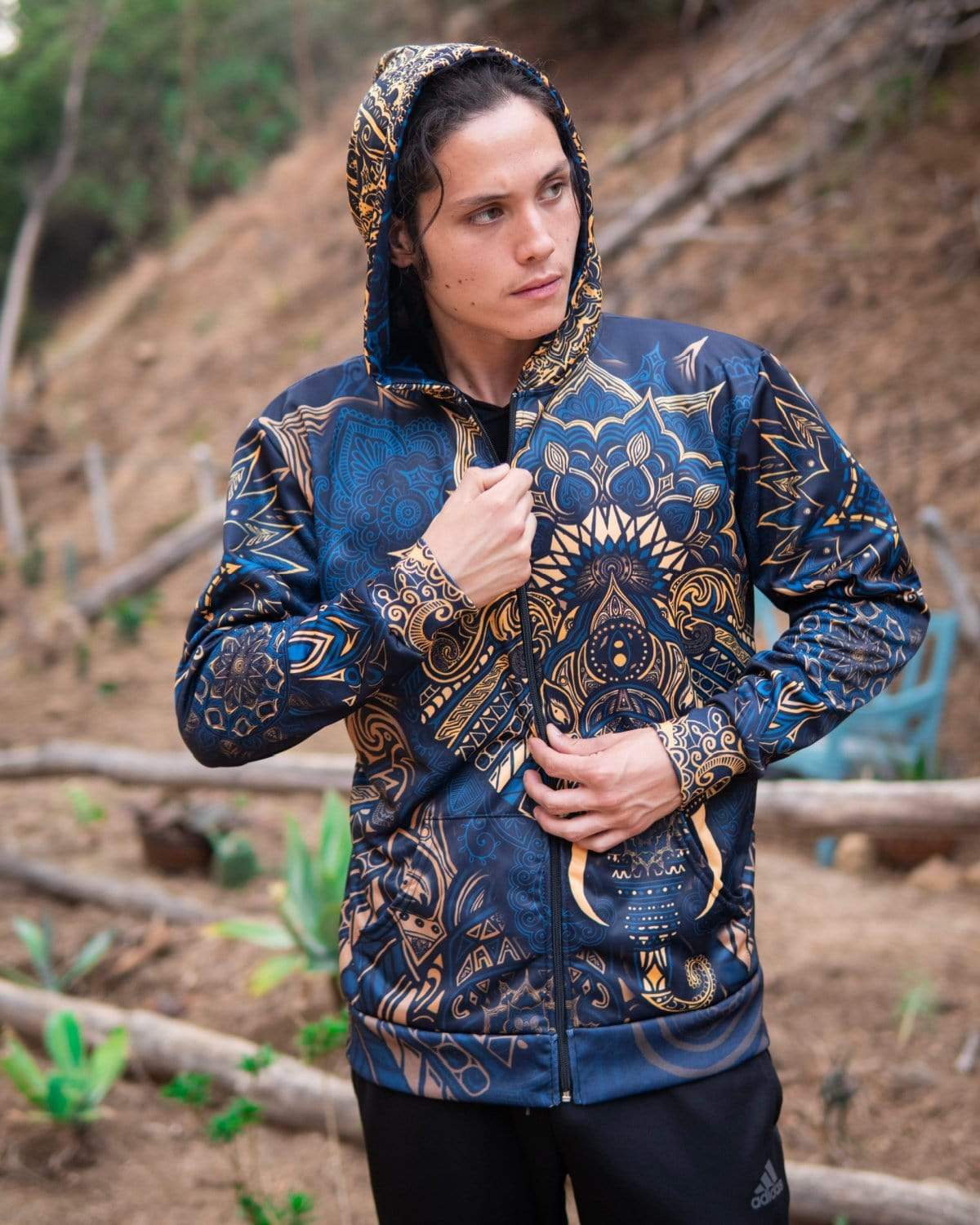 Elephant Mandala Zip Hoodie