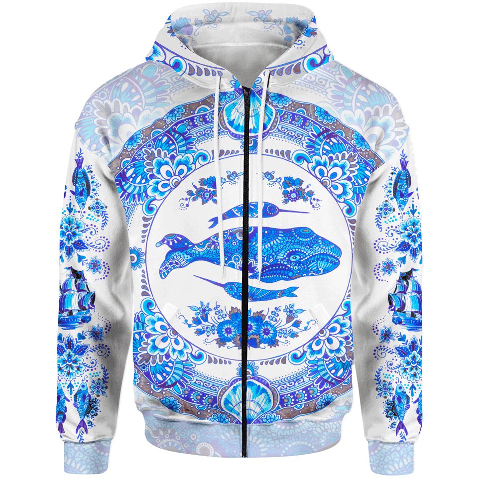 Delft Ocean Zip Hoodie